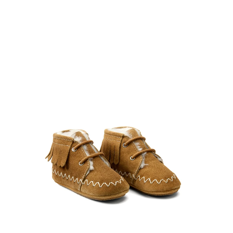 La Redoute Collections Ζεστές δερμάτινες παντόφλες με κρόσσια