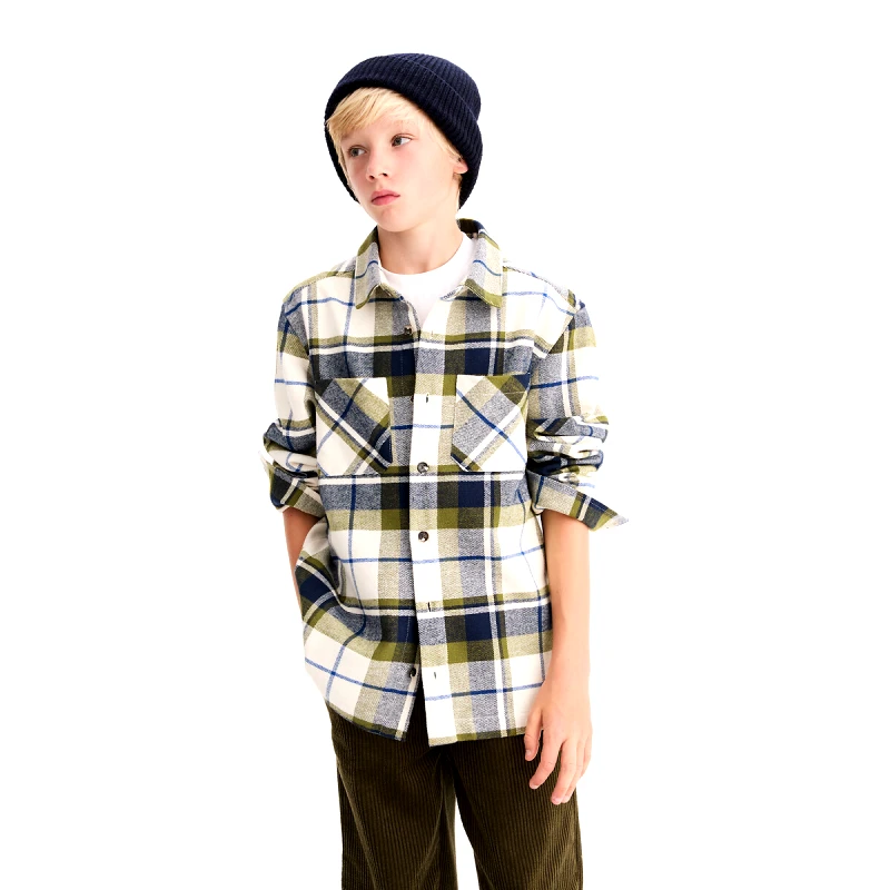 La Redoute Collections Πουκάμισο-ζακέτα με μακριά μανίκια και καρό σχέδιο