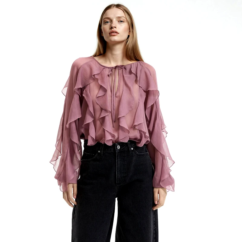 La Redoute Collections Πουκάμισο με στρογγυλή λαιμόκοψη
