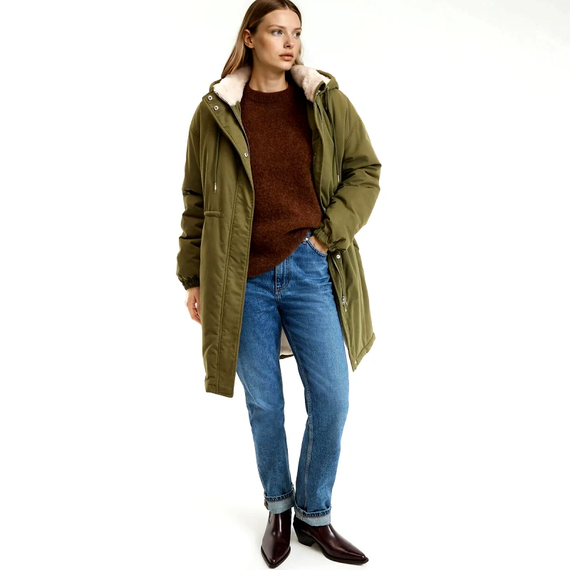 La Redoute Collections Μακρύ παρκά με μη αφαιρούμενη κουκούλα
