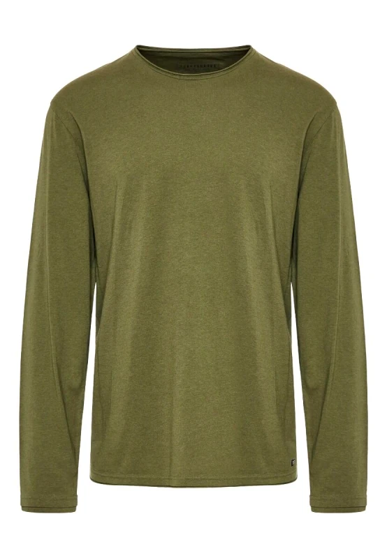 Funky Buddha Funky Buddha Ανδρικό Μακρυμάνικο Relaxed Fit T-Shirt FBM010-013-07 Χακί