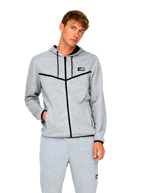 Only and Sons Only and Sons Liam Reg Ανδρική Ζακέτα με Κουκούλα 22029842 Σκούρο Γκρί