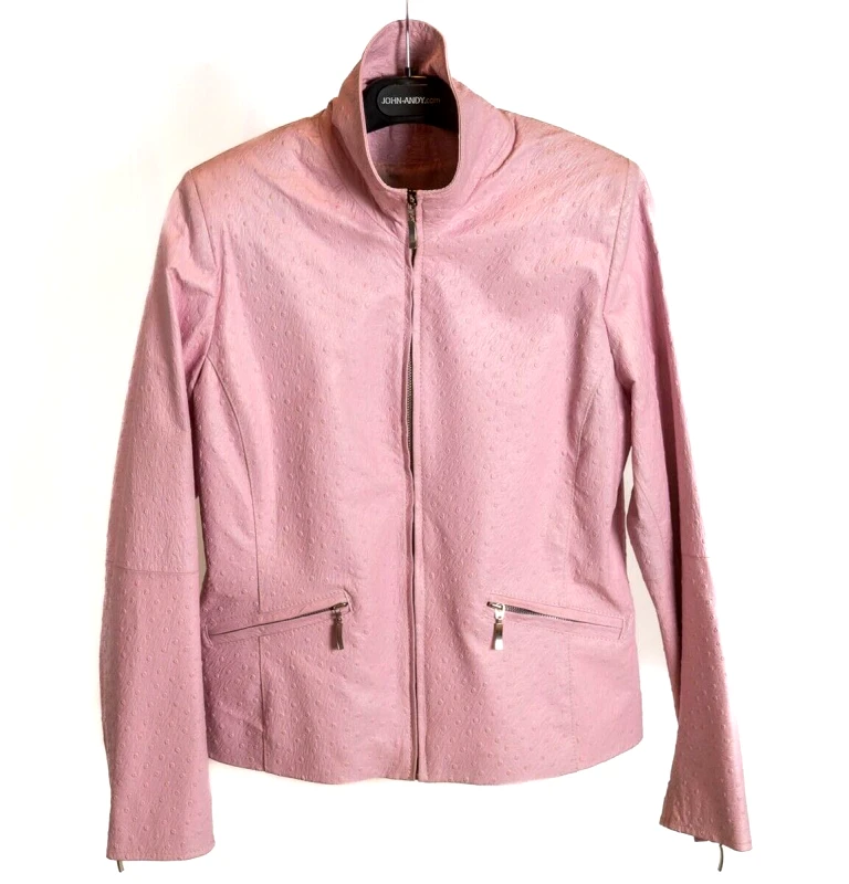 Leder Moden Leder Moden Γυναικείο Δερμάτινο Jacket Ρόζ