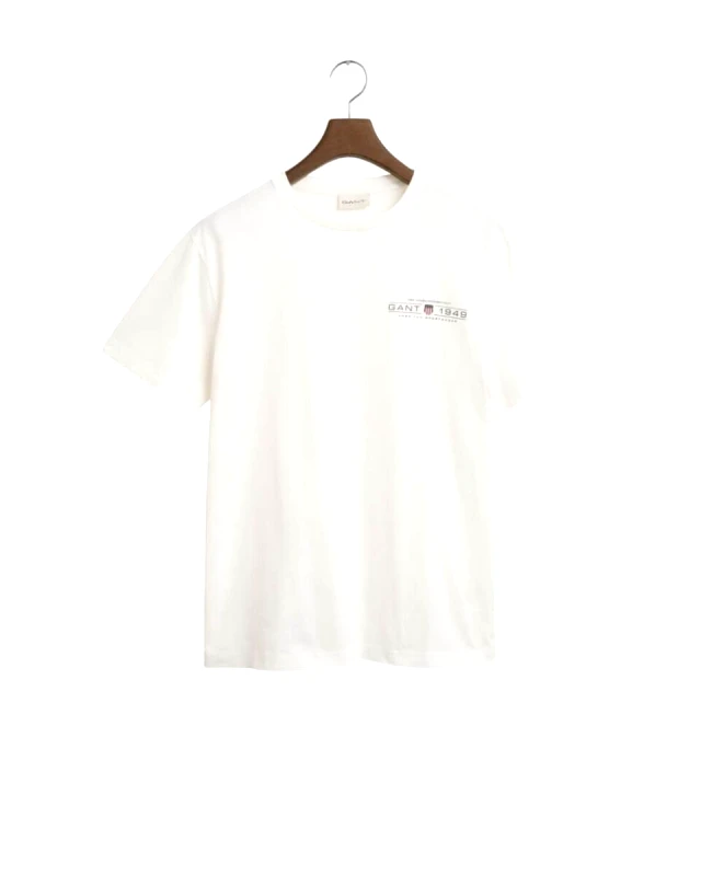 Gant Gant Ανδρικό Κοντόμανικο Printed Graphic T-Shirt 2044017 Λευκό