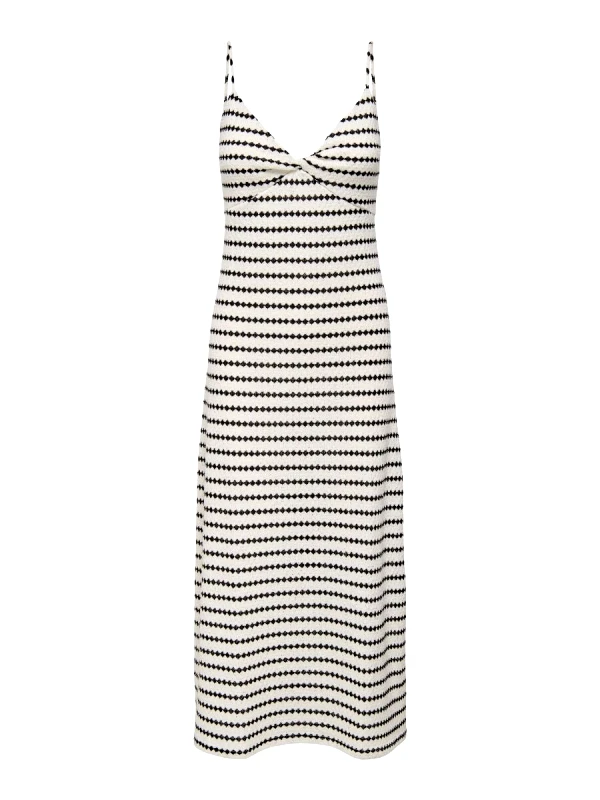 Only Only Eva Γυναικείο Sleeveless Stripe Maxi Φόρεμα 15346296 Ασπρόμαυρο