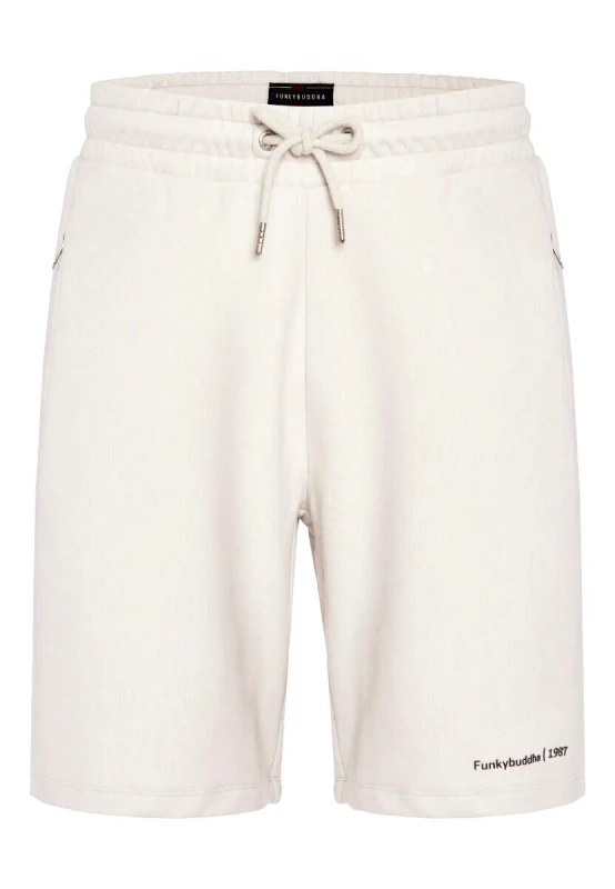 Funky Buddha Funky Buddha Ανδρική Wide Leg Fit Αθλητική Βερμούδα FBM011-050-03 Εκρου