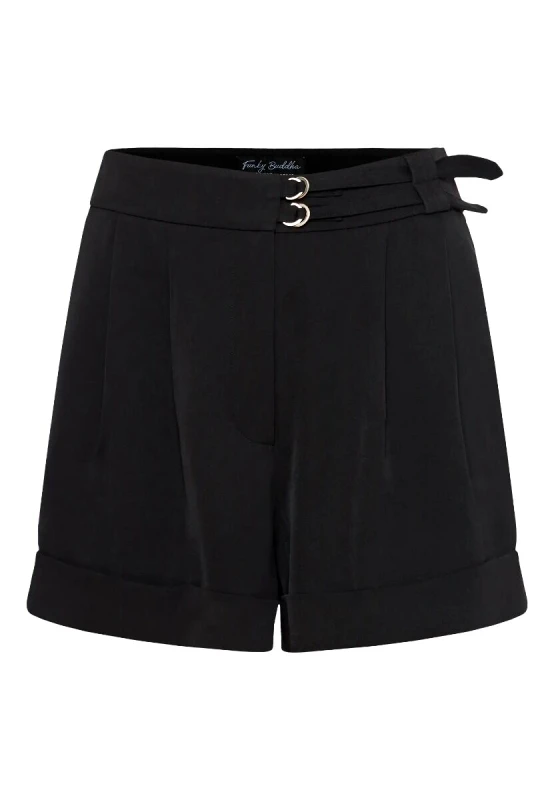 Funky Buddha Funky Buddha Γυναικείο Loose Fit Shorts FBL011-108-03 Μαύρο