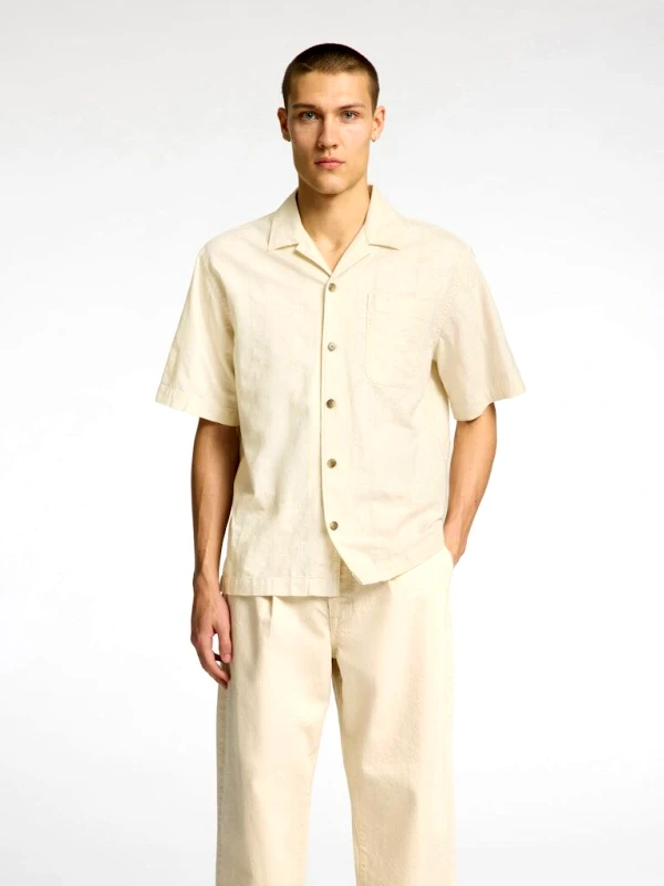 Selected Selected Jude Relaxed Fit Κοντομάνικο Πουκάμισο 16096906 Εκρου