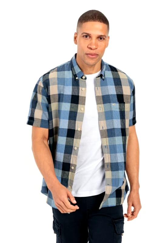 Camel Active Camel Active Ανδρικό Κοντομάνικο Πουκάμισο 24032409 Μπλέ