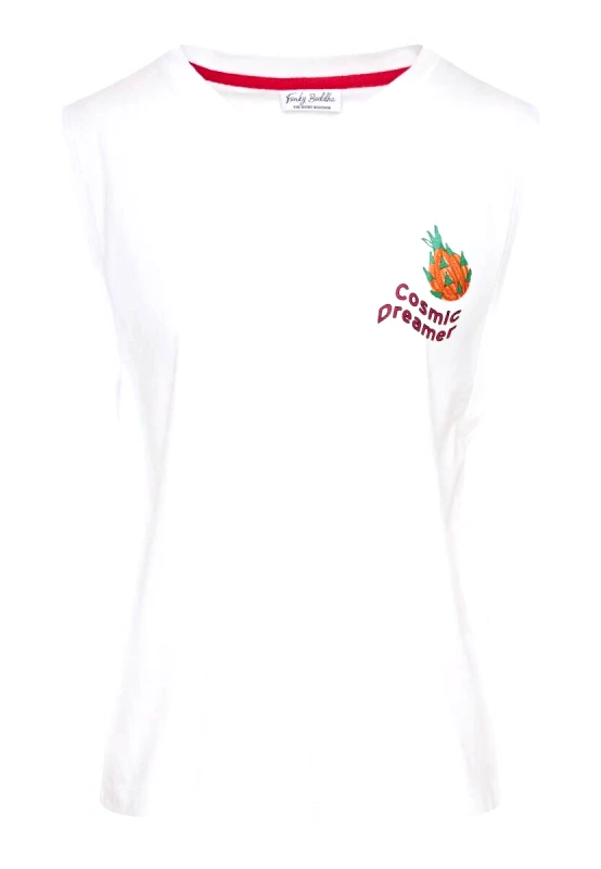 Funky Buddha Funky Buddha Γυναικείο T-shirt με Graphic Frame FBL011-117-04 Λευκό