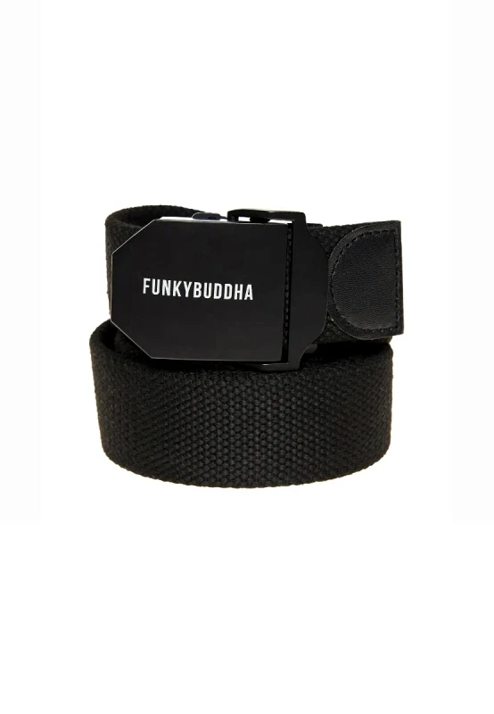 Funky Buddha Funky Buddha Ανδρική Ζώνη με Αγκράφα FBM010-036-10 Μαύρο