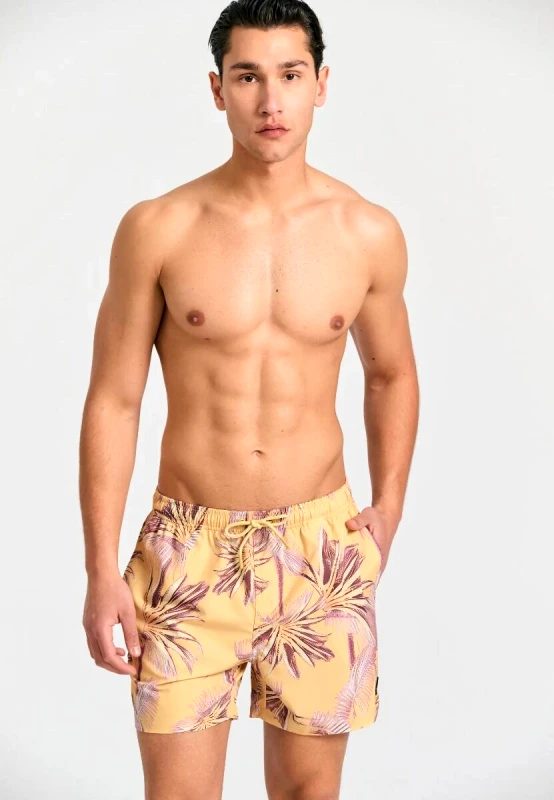 Funky Buddha Funky Buddha Ανδρικό μαγιό με tropical τύπωμα FBM011-013-16 Κίτρινο