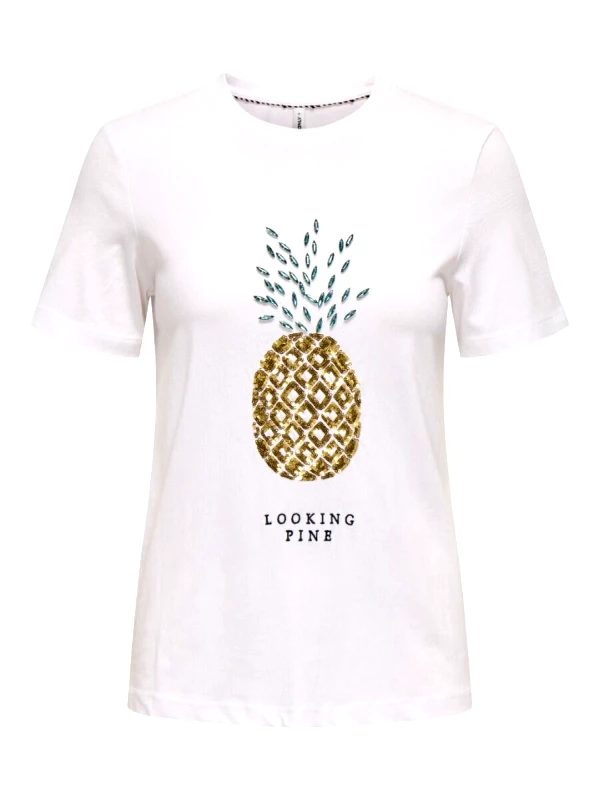 Only Only Kita Κοντομάνικο T-Shirt 15346726 Λευκό