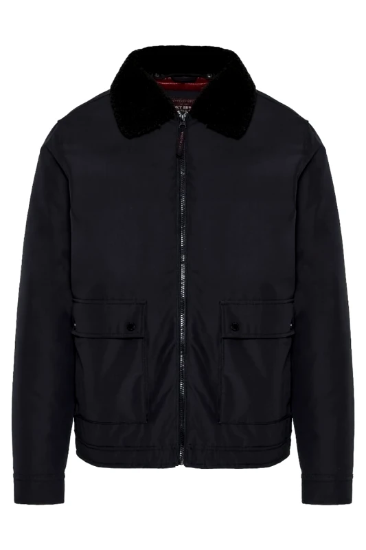 Funky Buddha Funky Buddha Sustainable casual μπουφάν με γιακά FBM012-026-01 Μαύρο