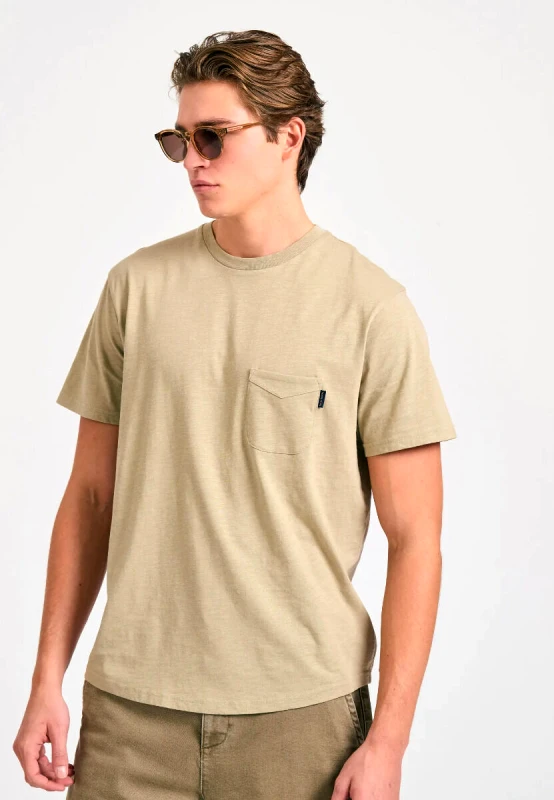 Funky Buddha Funky Buddha Ανδρικό T-shirt με τσέπη στο στήθος FBM011-006-04 Μπέζ