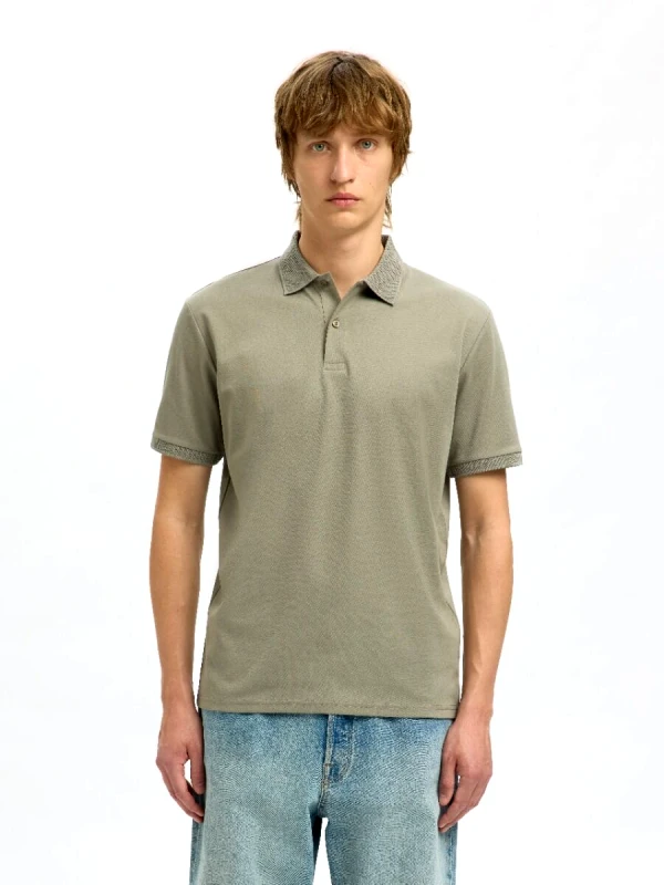 Selected Selected Fave Button Aνδρικό Κοντομάνικο Polo 16099994 Χακί