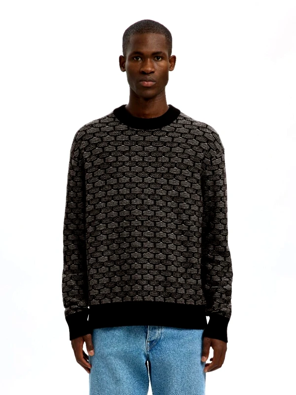 Selected Selected Keith Ανδρικό Mακρυμάνικο Crew Neck Πλεκτό 16098359 Μαύρο