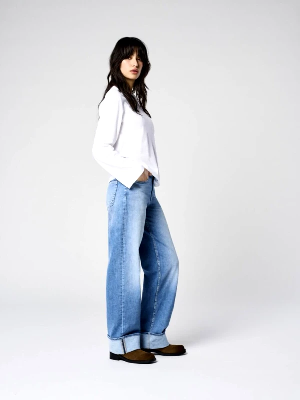 Only Only Mercer Γυναίκειο Wide Leg Jeans 15361585 Ανοιχτό Μπλέ