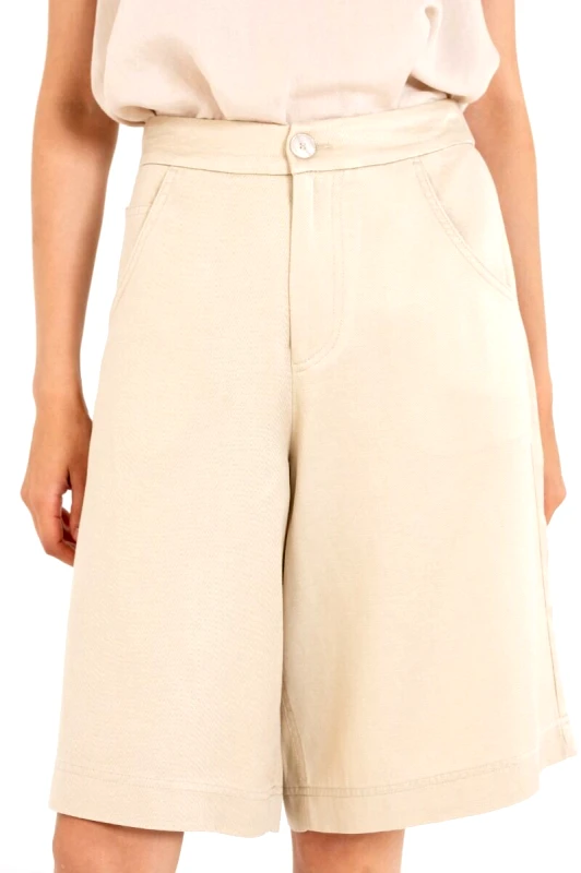 Philosophy Philosophy Twill Linen Shorts TR44563 Μπέζ