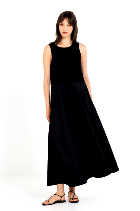Philosophy Philosophy Poplin Sleeveless Dress DR22847 Μαύρο