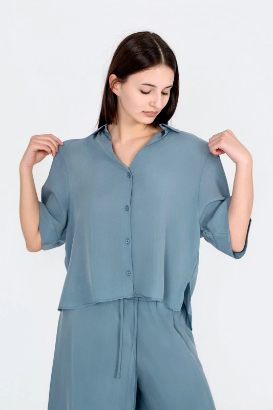 Philosophy Philosophy Cupro Shirt SH77270 Μπλέ