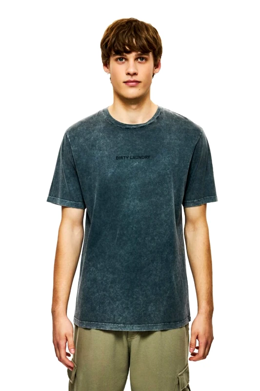 Dirty Laundry Dirty Laundry Ανδρικό Regular Fit Printed T-Shirt DLMT000668 Σκούρο Γκρί