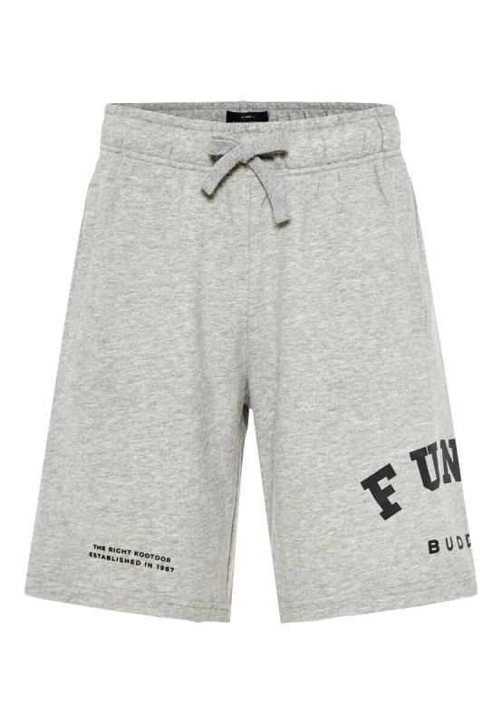 Funky Buddha Funky Buddha Ανδρική Αθλητική βερμούδα με logo FBM013-051-03 Σκούρο Γκρί
