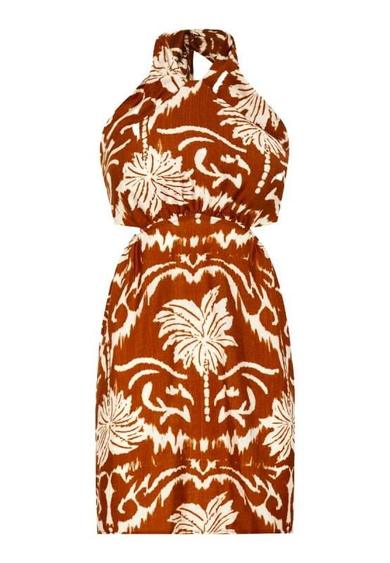 Funky Buddha Funky Buddha Μίνι Φόρεμα με Άνοιγμα στην Πλάτη FBL013-107-13 Πορτοκαλί