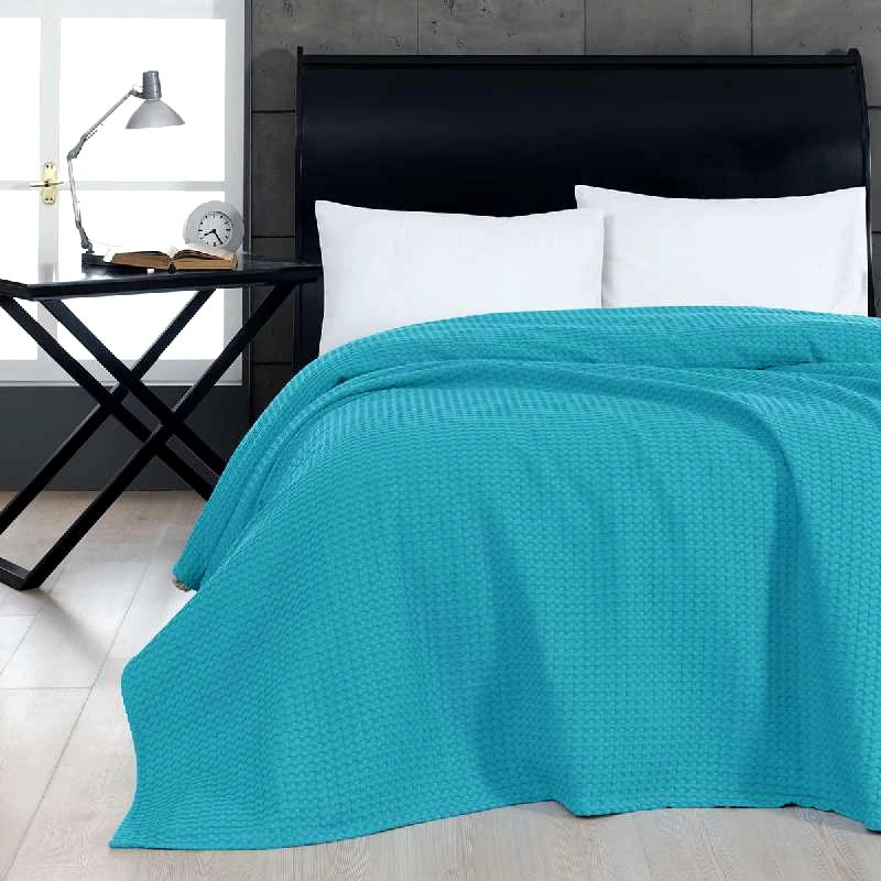 Beauty-Home ΠΙΚΕ ΥΠΕΡΔΙΠΛΗ WAFFLE ART 1990 TURQUOISE 230X240 ΤΥΡΚΟΥΑΖ