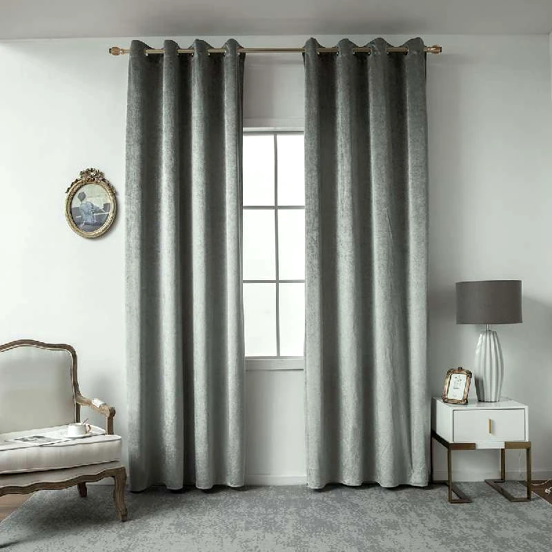Beauty-Home ΚΟΥΡΤΙΝΑ ΣΚΙΑΣΗΣ ΒΕΛΟΥΔΟ 140X270CM ΜΕ 8 ΜΕΤΑΛΛΙΚΟΥΣ ΚΡΙΚΟΥΣ - ΑΣΗΜΙ ART 8399