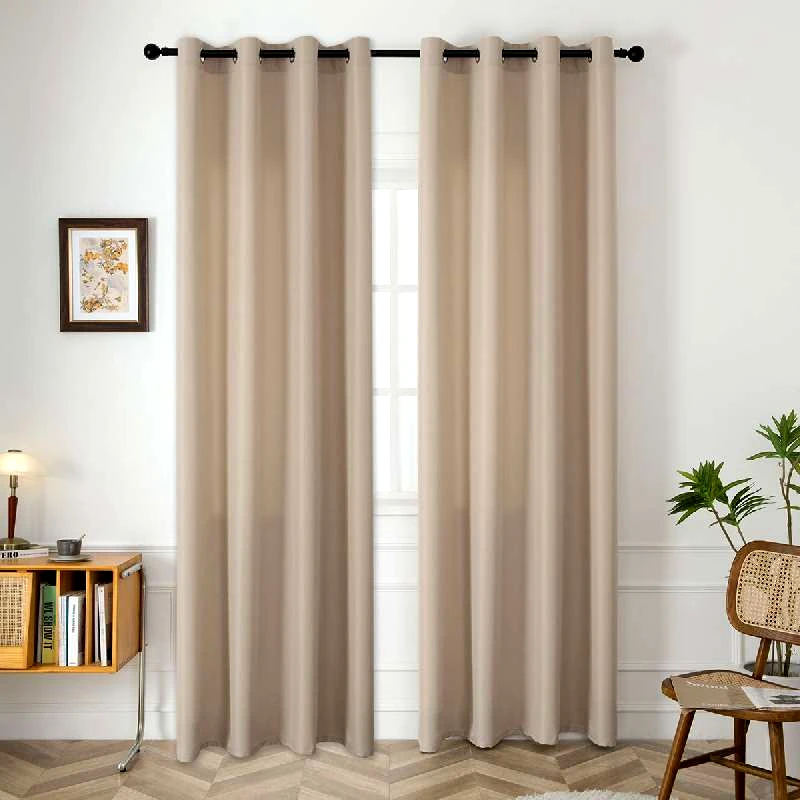 Beauty-Home ΚΟΥΡΤΙΝΑ ΜΕΣΑΙΑΣ ΣΚΙΑΣΗΣ 140X270CM ΜΕ 8 ΜΕΤΑΛΛΙΚΟΥΣ ΚΡΙΚΟΥΣ - EFFECT ART 8443 ΑΜΜΟΥ