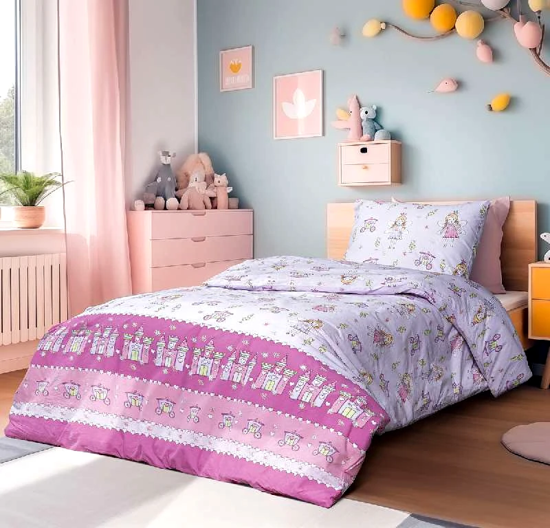 Beauty-Home ΠΑΙΔΙΚΗ ΠΑΠΛΩΜΑΤΟΘΗΚΗ ΜΟΝΗ MIRABELLE ART 6233 160X240CM ΛΙΛΑ - BEAUTY HOME