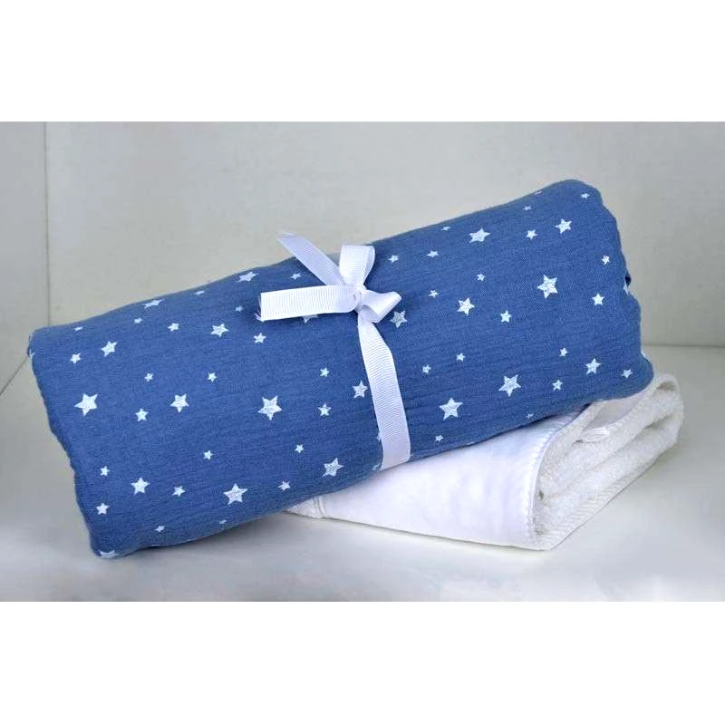 Oliver Baby Baby Oliver Βρεφική Πάνα Αγκαλιάς 80X80 Μουσελίνα Muslin Blue Design 374 46-6748/374