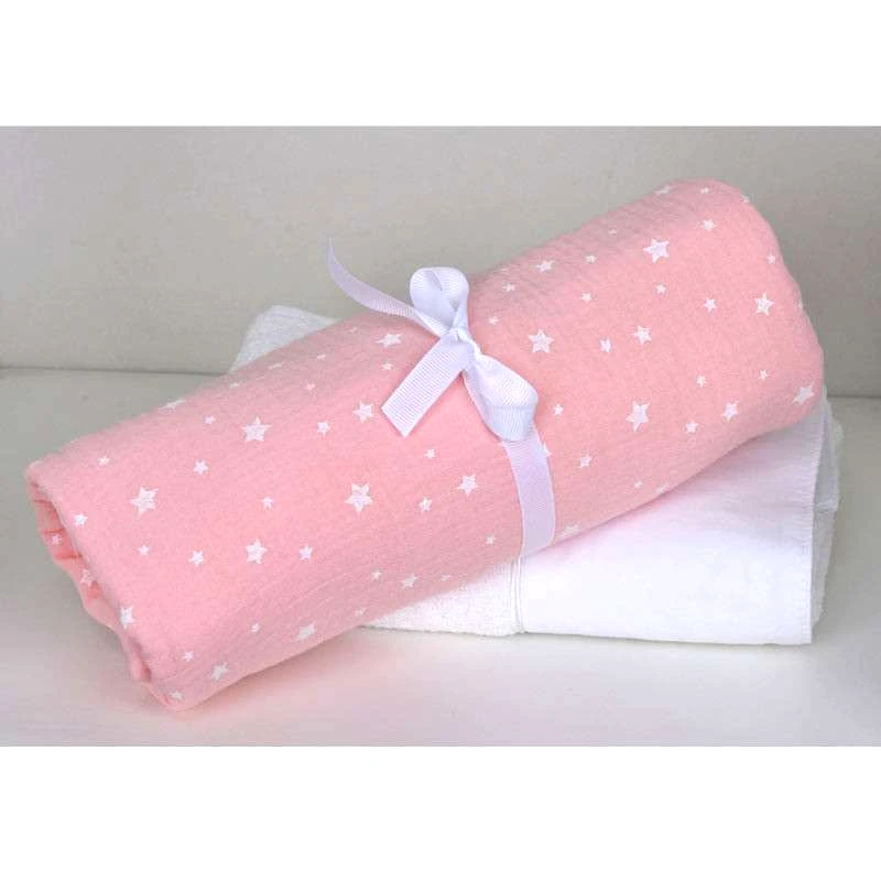 Oliver Baby Baby Oliver Βρεφική Πάνα Αγκαλιάς 80X80 Μουσελίνα Muslin Pink Design 372 46-6748/372