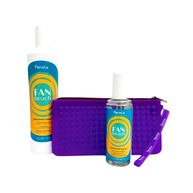 Fanola Fanola Fan Beach Sunscreen Hair Set & Toiletries Gift (Hair & Body Shampoo 350ml & Sun Oil 115ml)