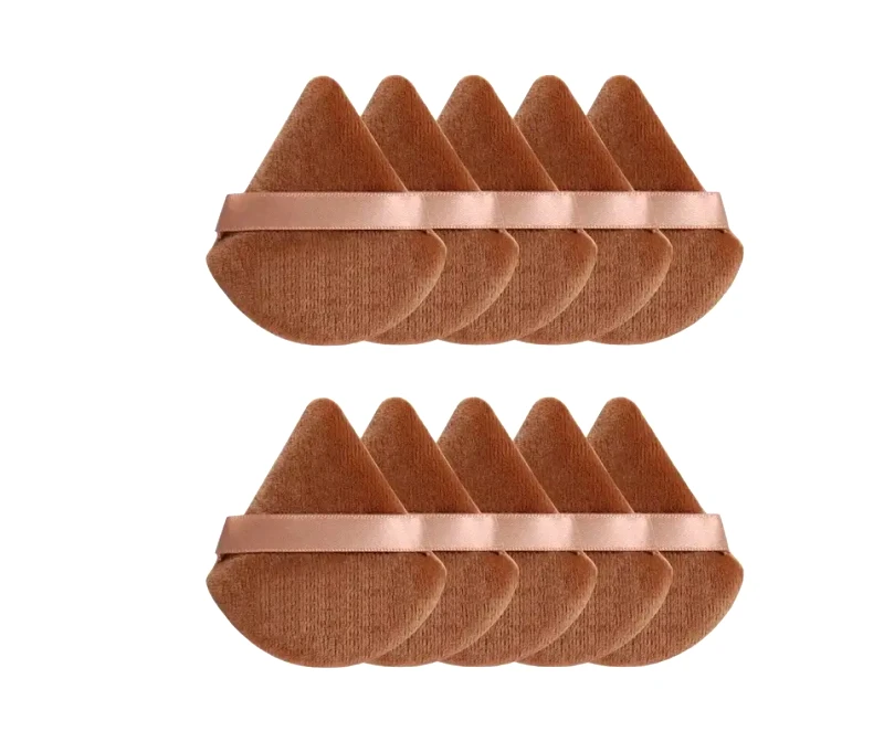 Bobby Warren Bobby Warren Triangle Shaped Velvet Powder Puffs - Brown (10pcs)
