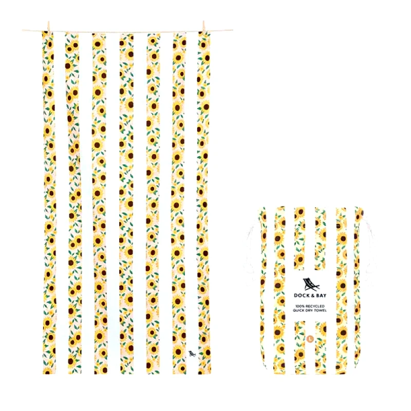 Dock & Bay Dock & Bay Πετσέτα θαλάσσης - Flower Power - Sunflower Solstice (160cm x 90cm)