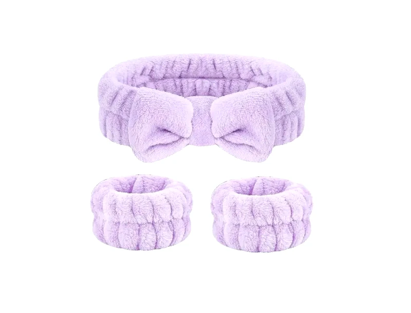 Bobby Warren Bobby Warren Towel Set With Headband - Purple (3pcs)