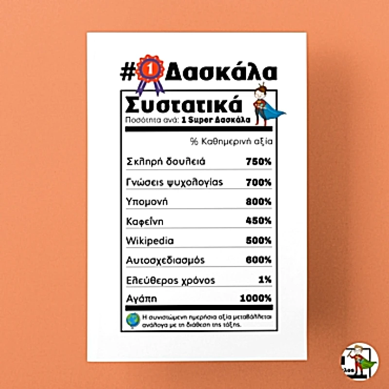 Τετράδιο σημειώσεων - Δασκάλα/Δάσκαλος συστατικά
