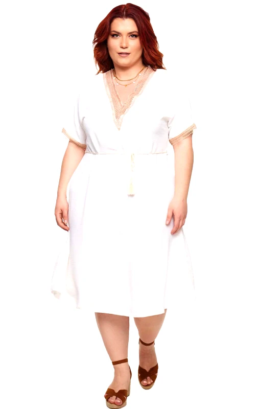 Lingerie Center Plus Size Φόρεμα Grecian - Λευκό - LC1000-Λευκό-One Size