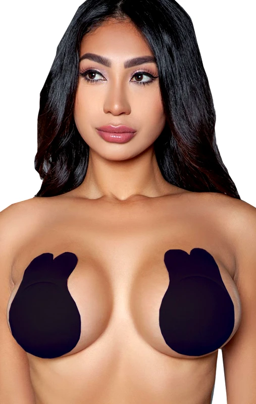 Lingerie Center Αόρατα Αυτοκόλλητα Στήθους Push Up - Μαύρο - LC04-Μαύρο-One Size