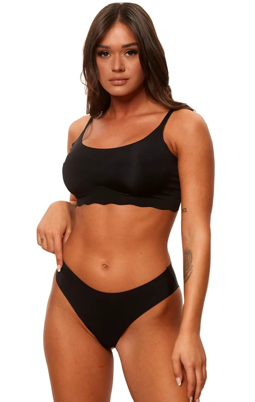 Lingerie Center Σετ Seamless Μπουστάκι &amp; Κιλοτάκι - Μαύρο - LC9670-Μαύρο-S