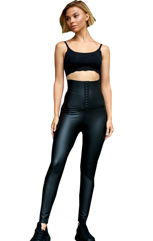 Lingerie Center Κολάν Σύσφιγξης Δερματίνη - Μαύρο - LC553-Μαύρο-L/XL
