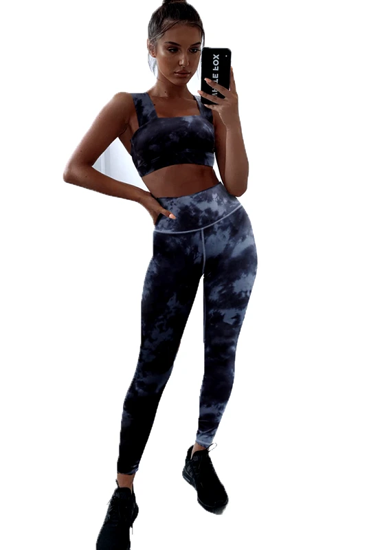 Lingerie Center Αθλητικό Σετ Tie Dye - Μαύρο - LC261351-Μαύρο-XL