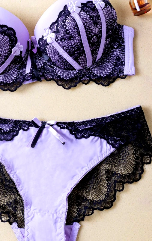 Lingerie Center Plus Size Σετ Εσωρούχων Burlesque - Μοβ - LC2152-1-Μοβ-80D/L