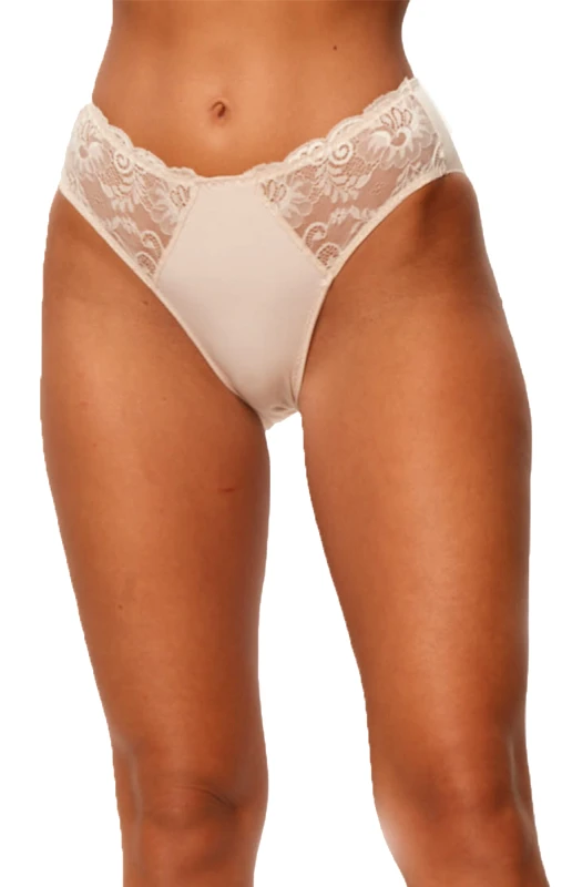 Lingerie Center Ελαστικό Κιλοτάκι Χωρίς Ραφές Με Δαντέλα - Μπεζ - LC10970-Μπεζ-M