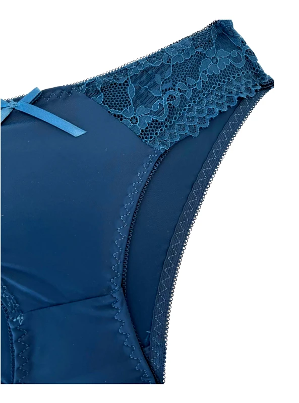 Lingerie Center Σετ 2 Τεμαχίων Κιλοτάκια Briggite - Λευκό-Γαλάζιο - LC187-1-Λευκό-Γαλάζιο-S/M