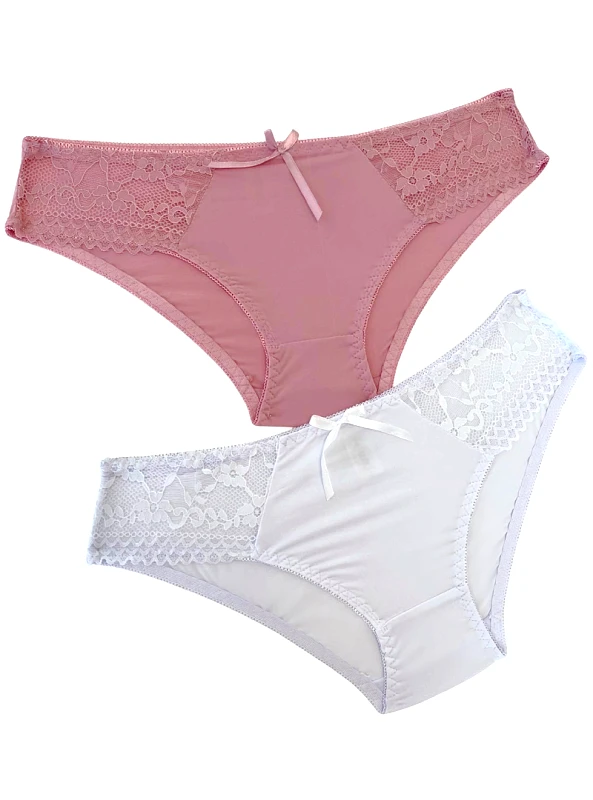 Lingerie Center Σετ 2 Τεμαχίων Κιλοτάκια Briggite - Πολύχρωμο - LC187-1-Πολύχρωμο-L/XL