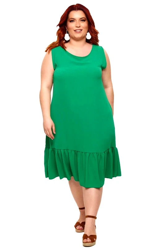 Lingerie Center Plus Size Αμάνικο Φόρεμα Με Χρυσή Αλυσίδα - Πράσινο - LC3286-Πράσινο-One Size