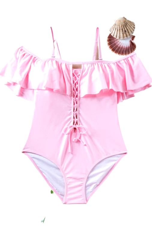 Lingerie Center Ροζ Ολόσωμο Μαγιό Plus Size - Ροζ - LC2212-Ροζ-L